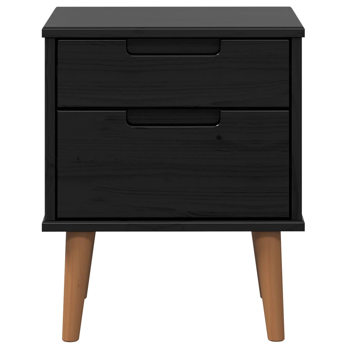 vidaXL Bedside Cabinet MOLDE Black 40 x 35 x 48 cm Solid Pine Wood