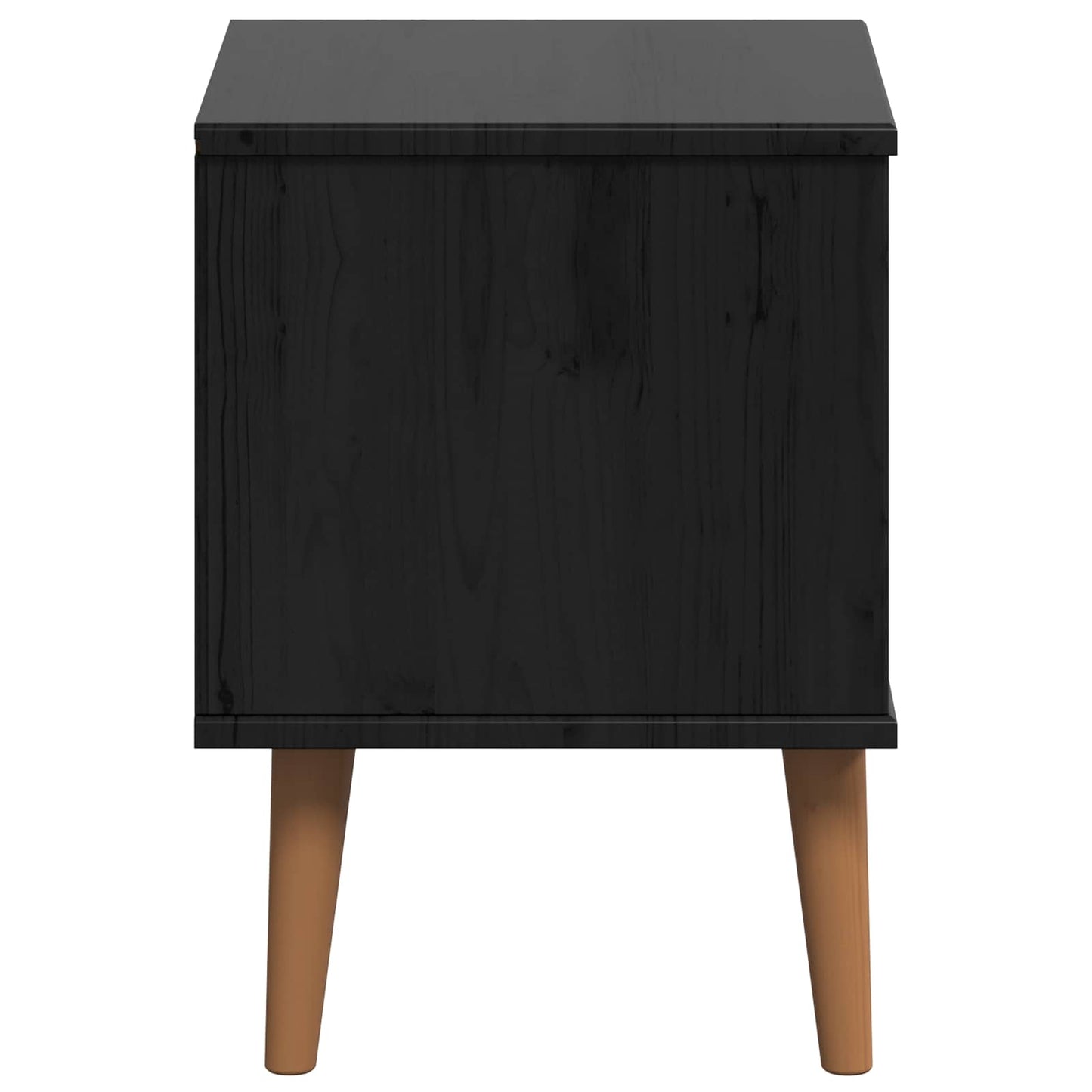 vidaXL Bedside Cabinet MOLDE Black 40 x 35 x 48 cm Solid Pine Wood