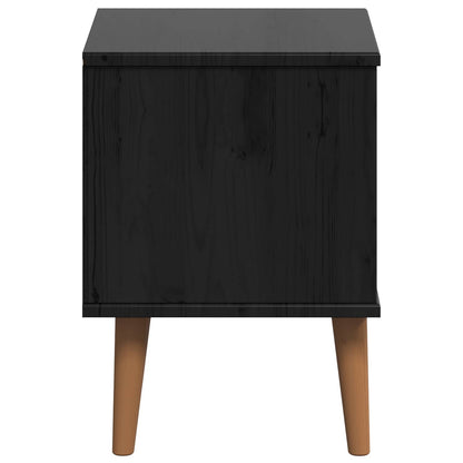 vidaXL Bedside Cabinet MOLDE Black 40 x 35 x 48 cm Solid Pine Wood