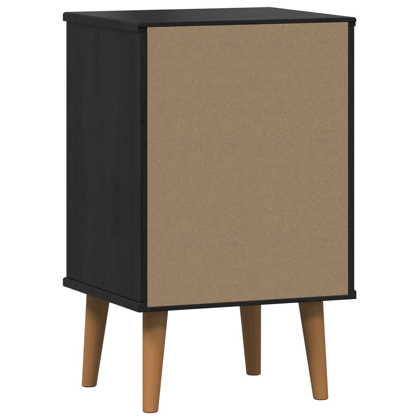vidaXL Bedside Cabinet MOLDE Black 40 x 35 x 65 cm Solid Pine Wood