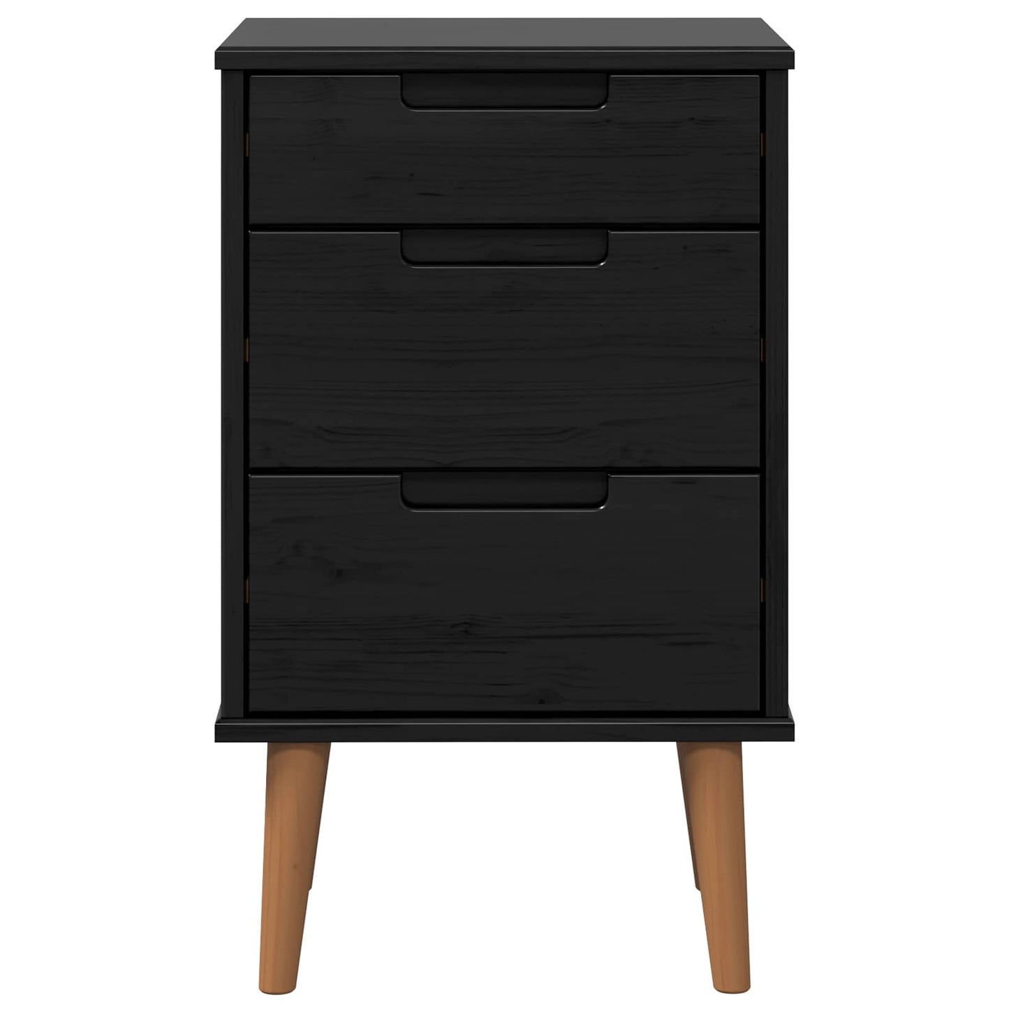 vidaXL Bedside Cabinet MOLDE Black 40 x 35 x 65 cm Solid Pine Wood