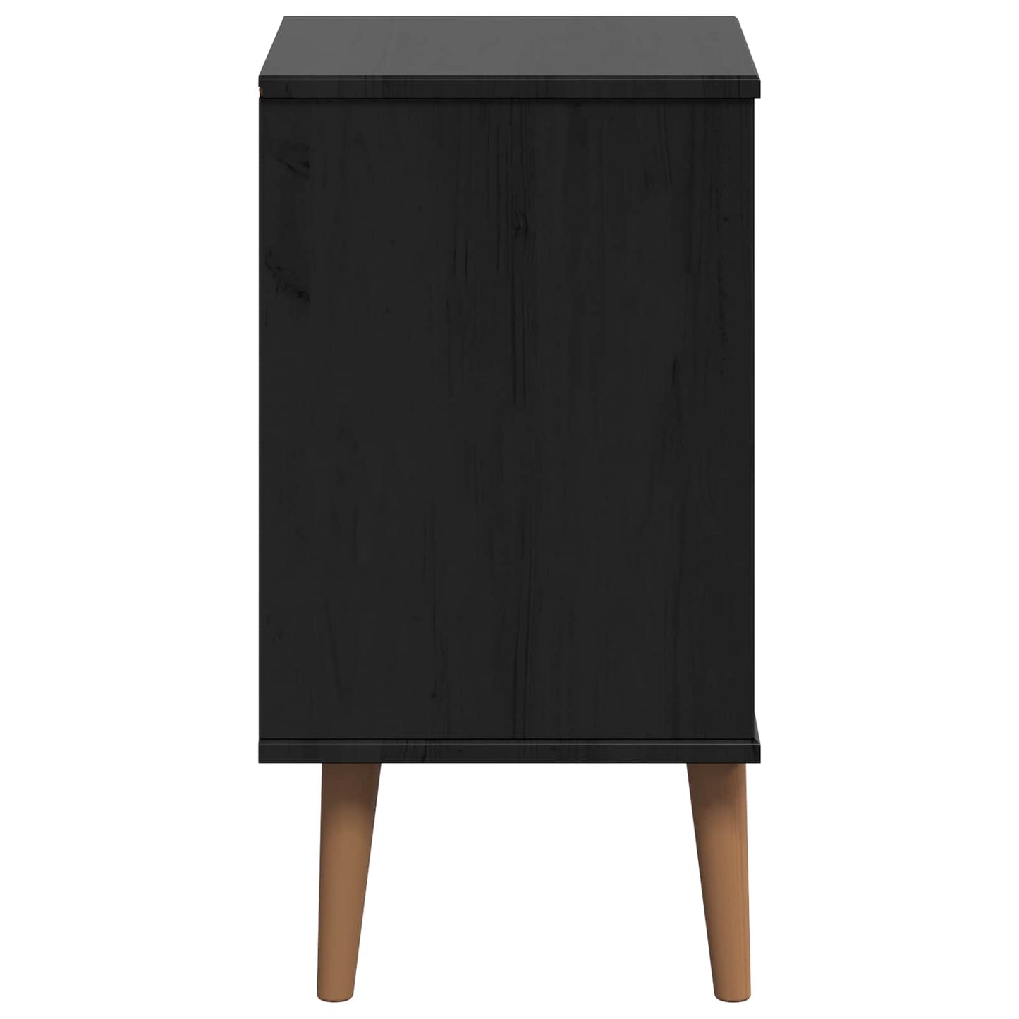 vidaXL Bedside Cabinet MOLDE Black 40 x 35 x 65 cm Solid Pine Wood