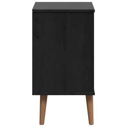 vidaXL Bedside Cabinet MOLDE Black 40 x 35 x 65 cm Solid Pine Wood