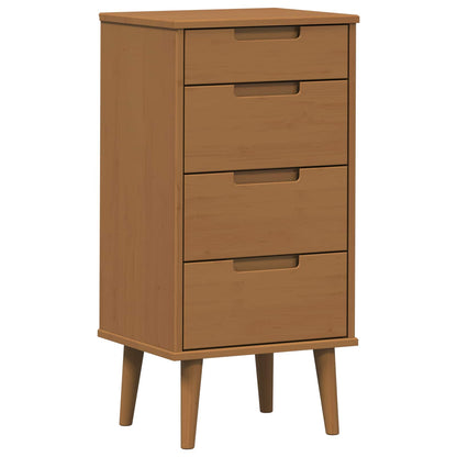 vidaXL Chest of Drawers MOLDE Caramel 40 x 35 x 82 cm Solid Pine Wood