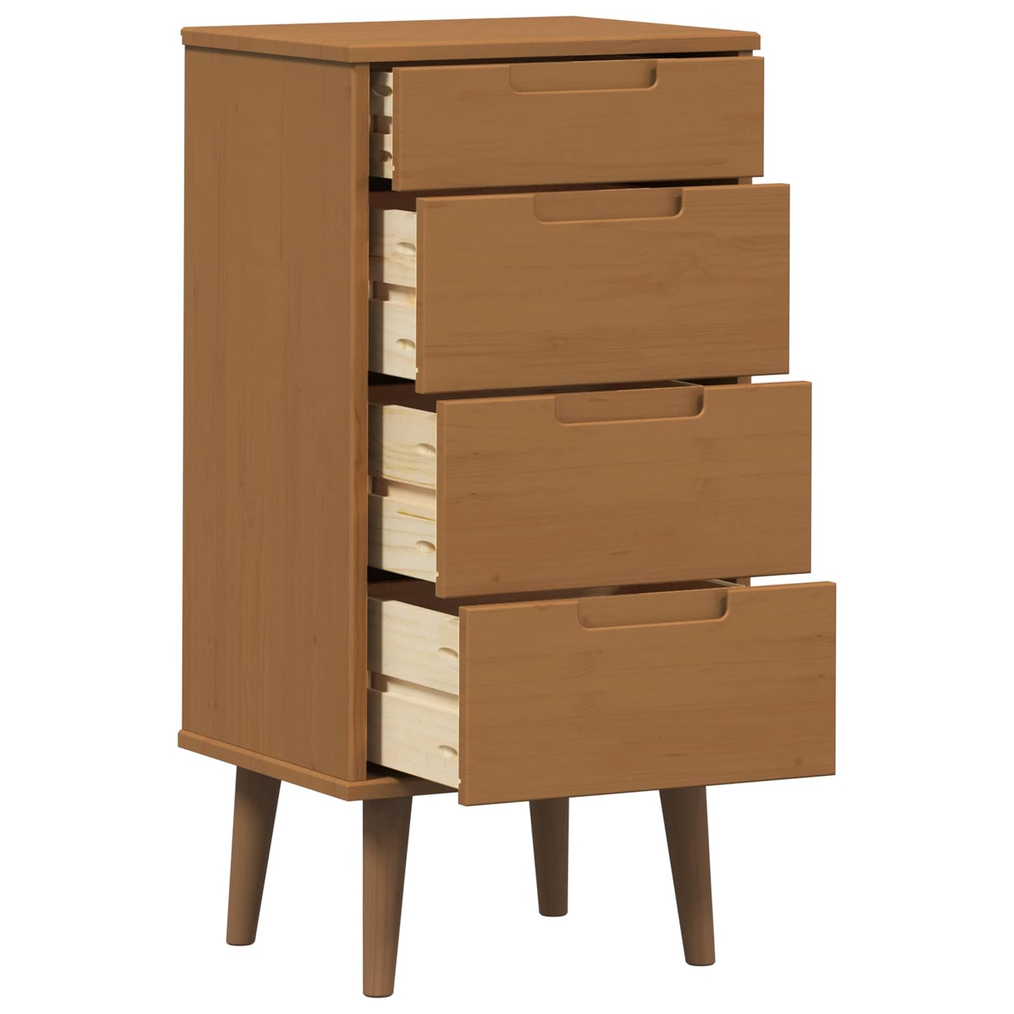vidaXL Chest of Drawers MOLDE Caramel 40 x 35 x 82 cm Solid Pine Wood