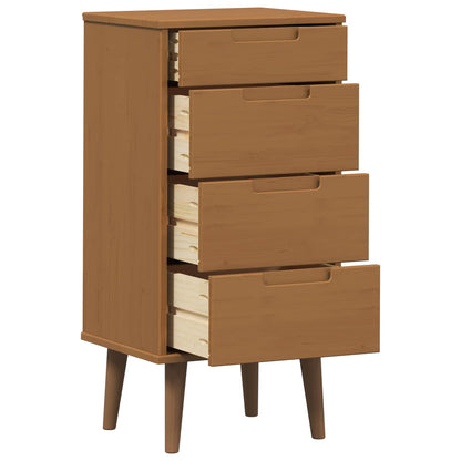 vidaXL Chest of Drawers MOLDE Caramel 40 x 35 x 82 cm Solid Pine Wood