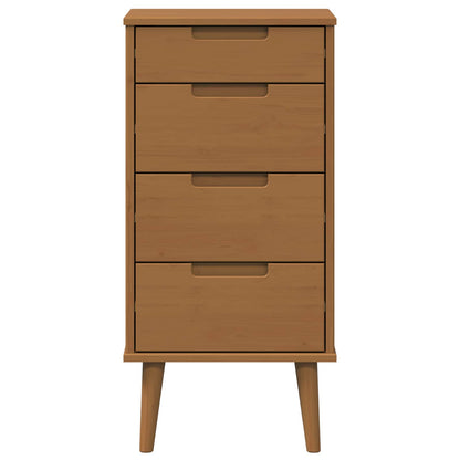 vidaXL Chest of Drawers MOLDE Caramel 40 x 35 x 82 cm Solid Pine Wood