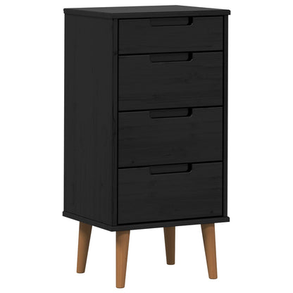 vidaXL Chest of Drawers MOLDE Black 40 x 35 x 82 cm Solid Pine Wood