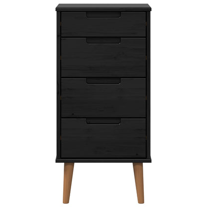 vidaXL Chest of Drawers MOLDE Black 40 x 35 x 82 cm Solid Pine Wood