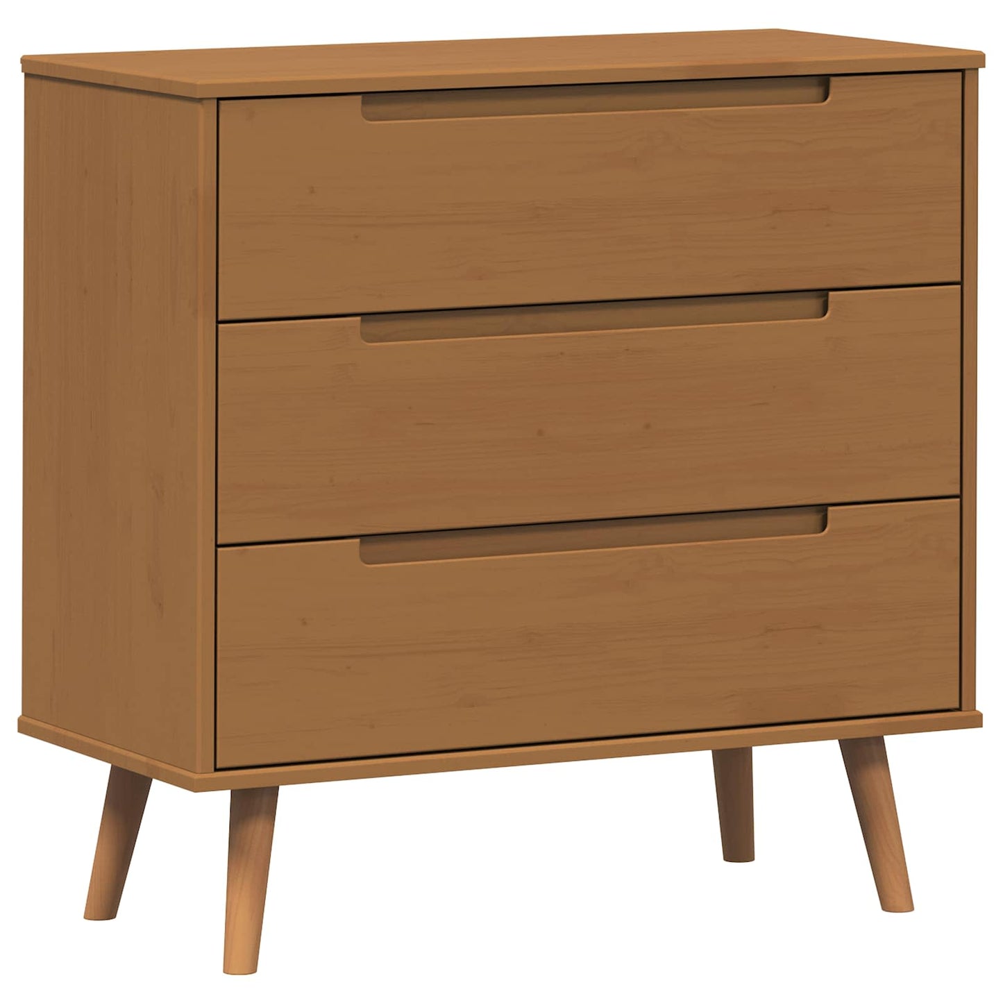 vidaXL Chest of Drawers MOLDE Caramel 80 x 40 x 80 cm Solid Pine Wood
