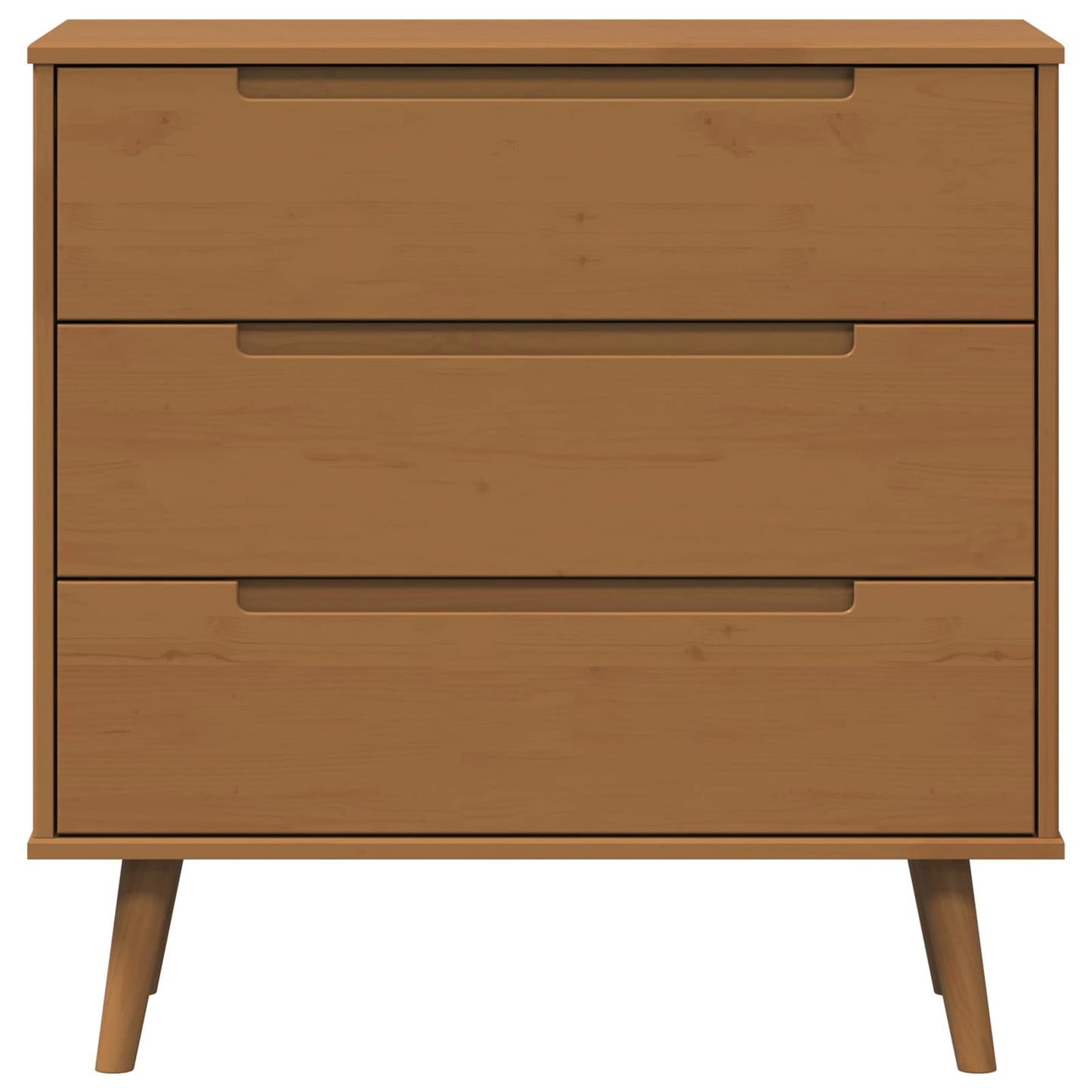 vidaXL Chest of Drawers MOLDE Caramel 80 x 40 x 80 cm Solid Pine Wood