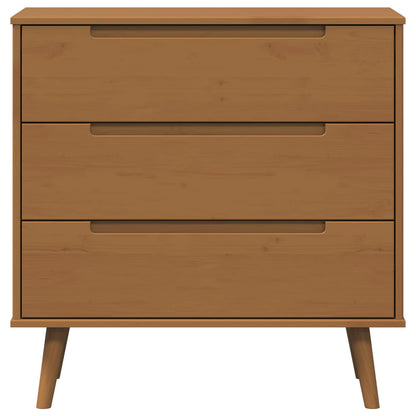vidaXL Chest of Drawers MOLDE Caramel 80 x 40 x 80 cm Solid Pine Wood