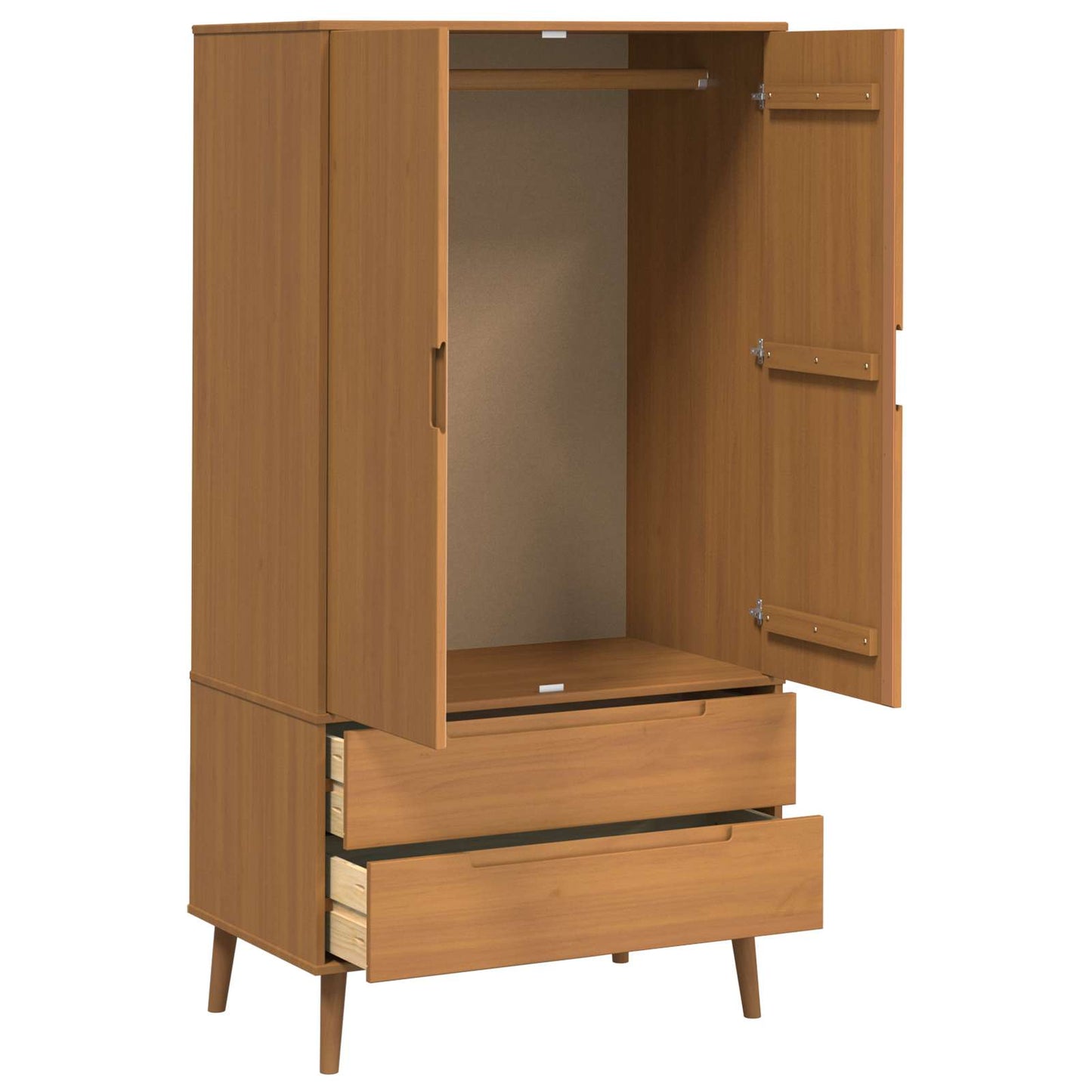 vidaXL Wardrobe MOLDE Caramel 90 x 55 x 175 cm Solid Pine Wood