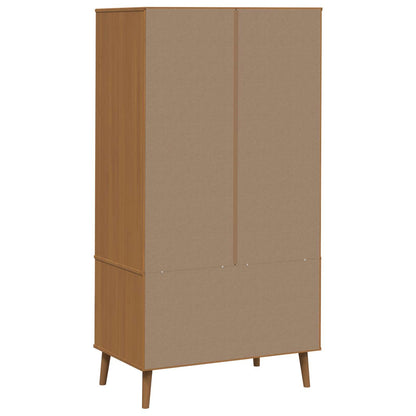 vidaXL Wardrobe MOLDE Caramel 90 x 55 x 175 cm Solid Pine Wood