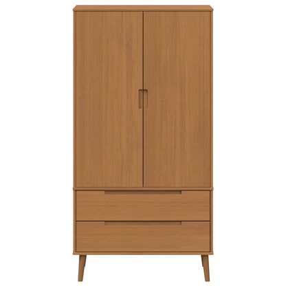 vidaXL Wardrobe MOLDE Caramel 90 x 55 x 175 cm Solid Pine Wood