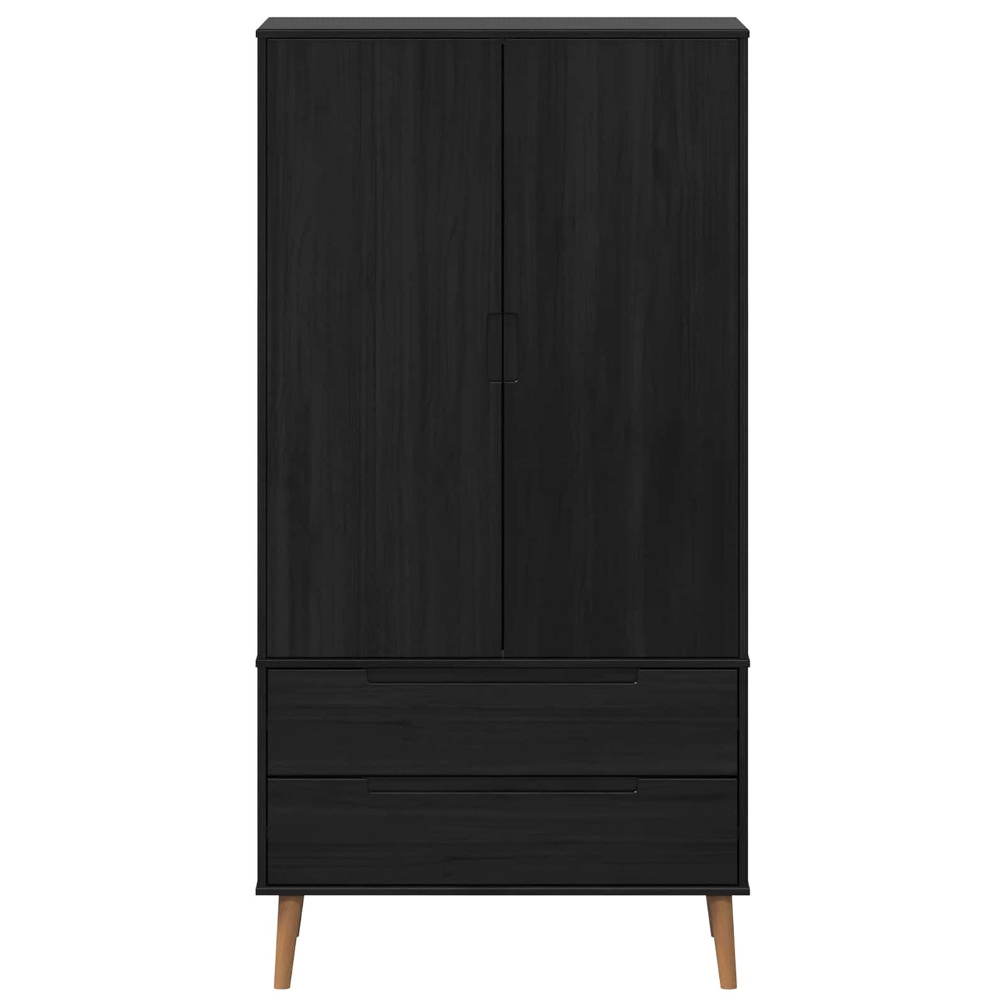 vidaXL Wardrobe MOLDE Black 90 x 55 x 175 cm Solid Pine Wood