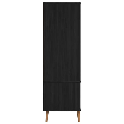 vidaXL Wardrobe MOLDE Black 90 x 55 x 175 cm Solid Pine Wood