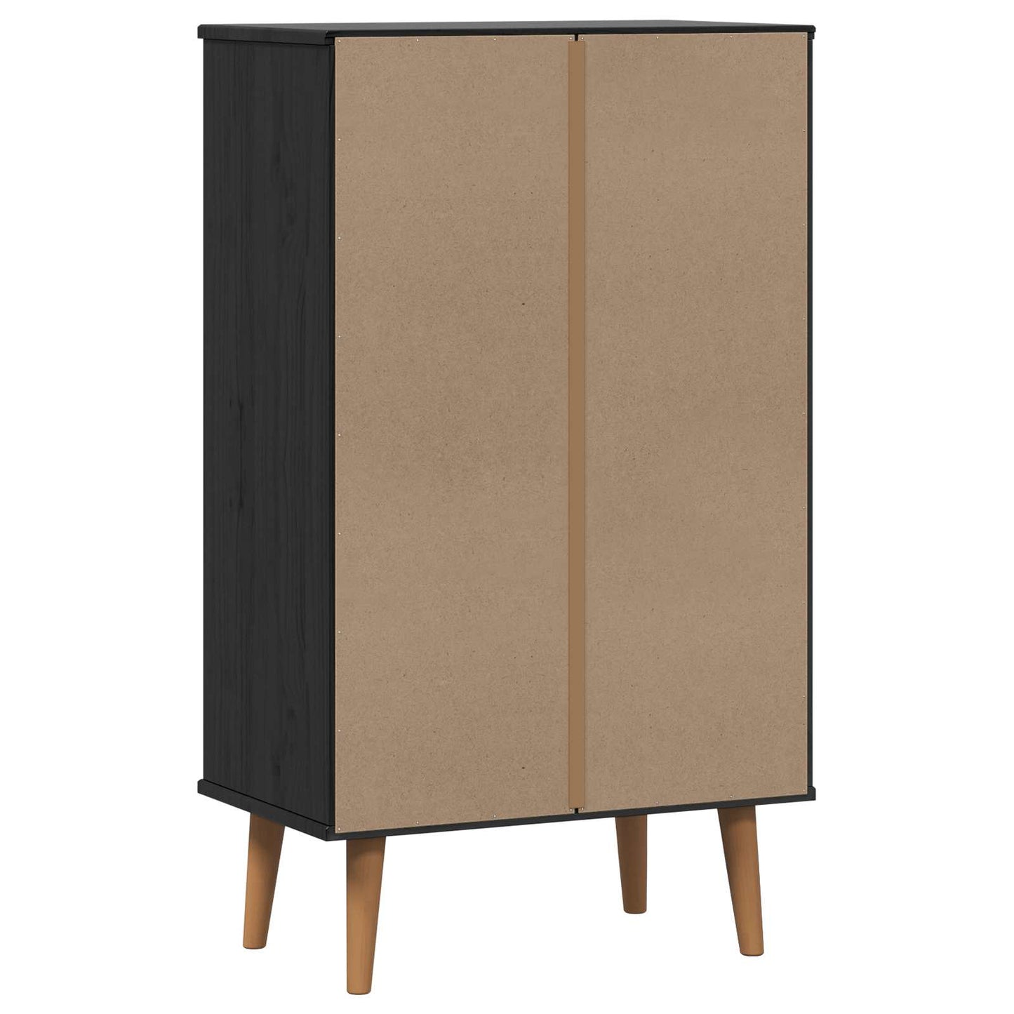 vidaXL Shoe Cabinet MOLDE 59.5 x 35 x 103 cm Solid Pine Wood Black