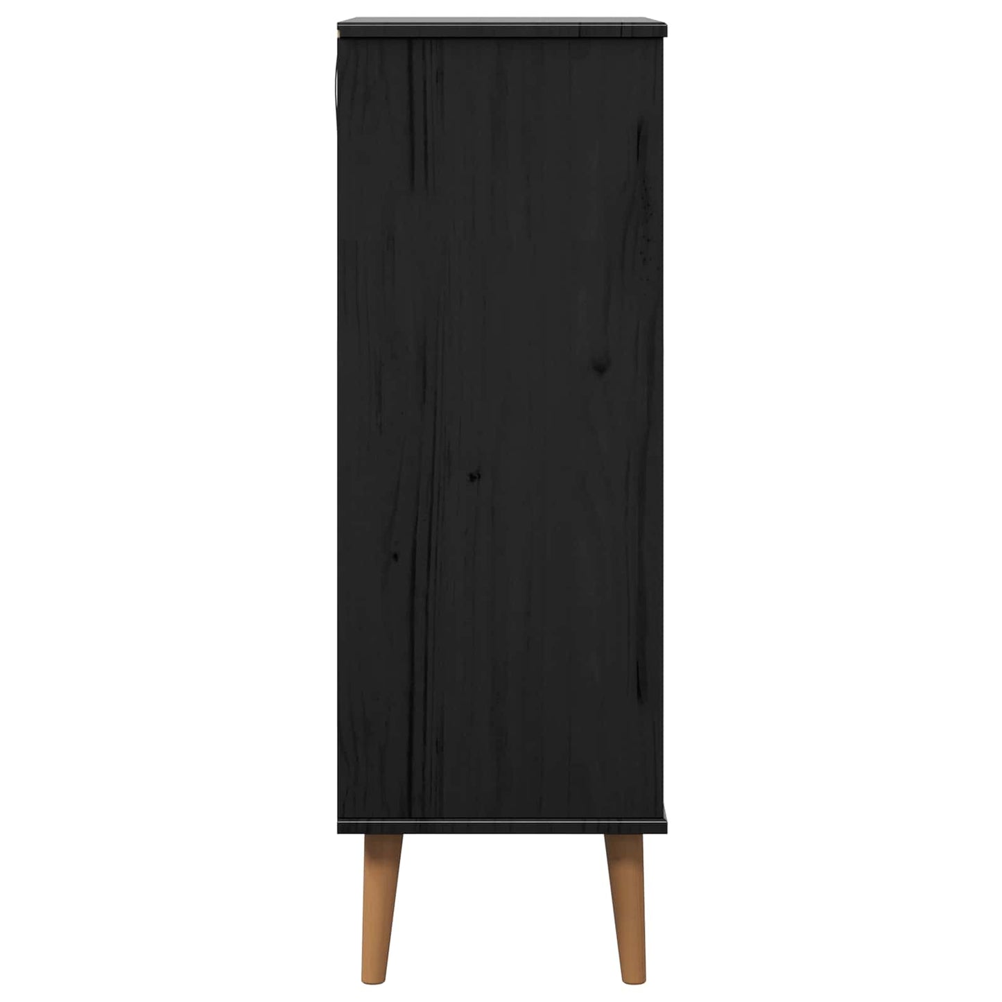 vidaXL Shoe Cabinet MOLDE 59.5 x 35 x 103 cm Solid Pine Wood Black