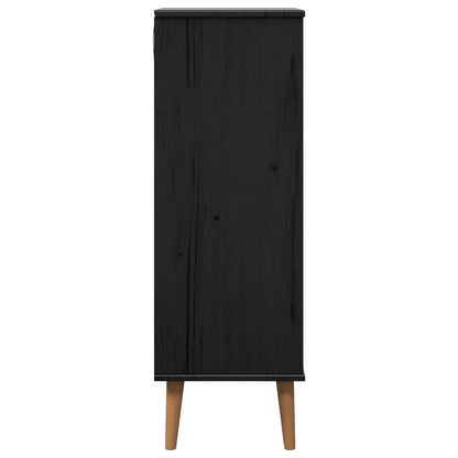vidaXL Shoe Cabinet MOLDE 59.5 x 35 x 103 cm Solid Pine Wood Black