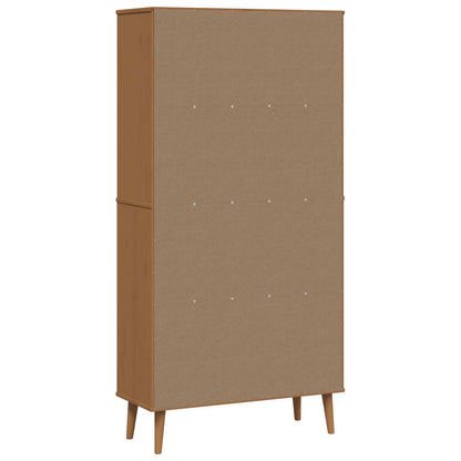 vidaXL Bookcase MOLDE 85 x 35 x 170.5 cm Solid Pine Wood Caramel