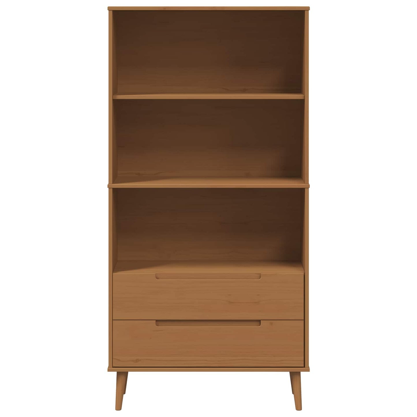vidaXL Bookcase MOLDE 85 x 35 x 170.5 cm Solid Pine Wood Caramel