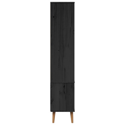 vidaXL Glass Display Cabinet MOLDE 90 x 35 x 175 cm Solid Pine Wood
