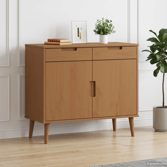 vidaXL Sideboard MOLDE Caramel 90 x 40 x 80 cm