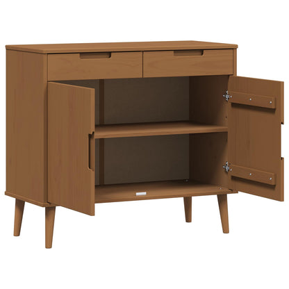 vidaXL Sideboard MOLDE Caramel 90 x 40 x 80 cm