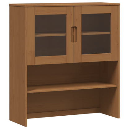 vidaXL Hutch MOLDE Caramel 90 x 35 x 100 cm Solid Pine Wood