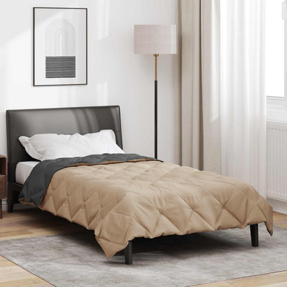 vidaXL Summer Duvet Anthracite and Taupe 200 x 140 cm Microfiber