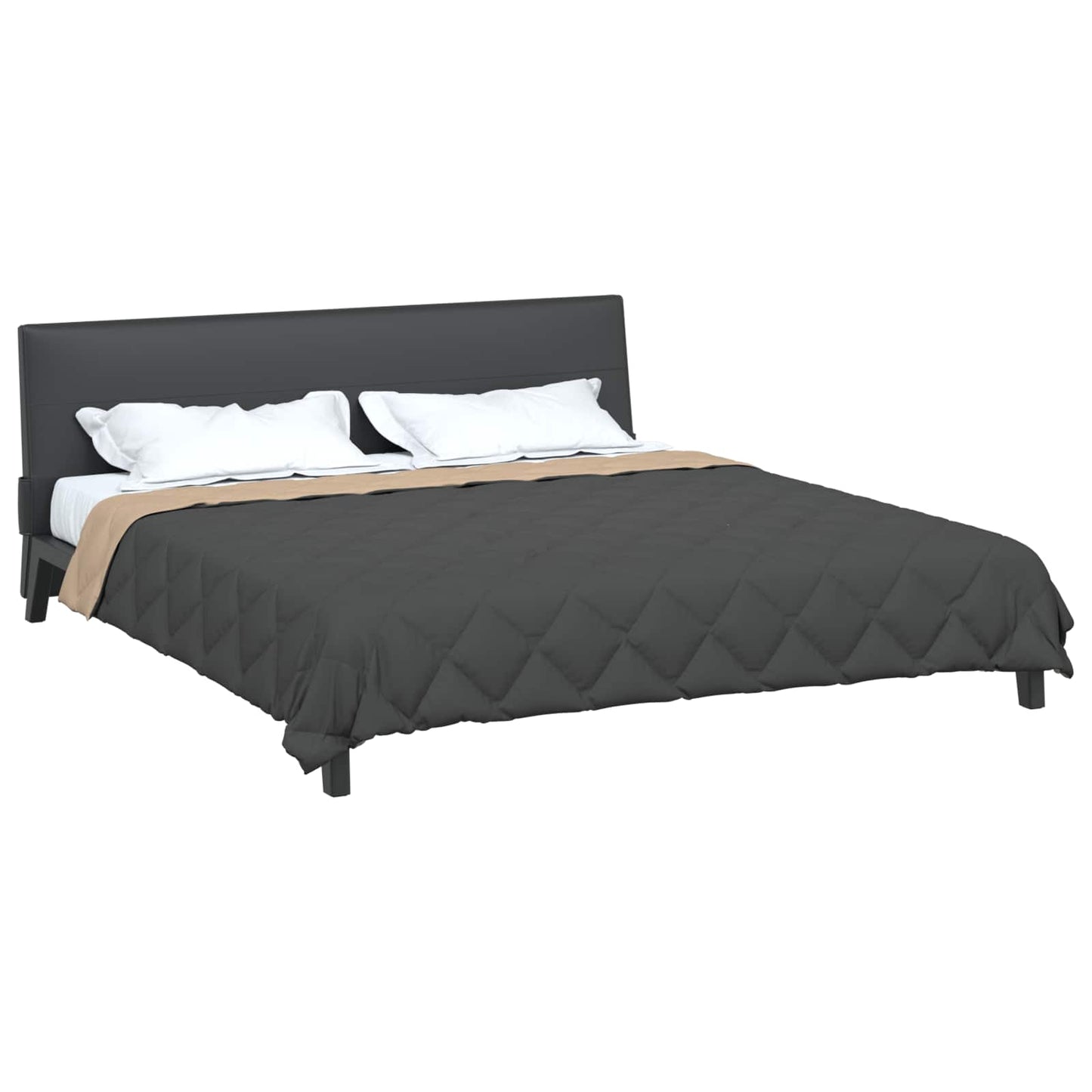 vidaXL Summer Duvet Anthracite and Taupe 240 x 260 cm Microfiber