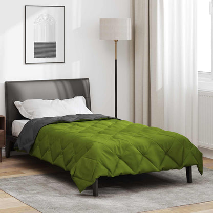 vidaXL Summer Duvet Green and Anthracite 200 x 155 cm Microfiber