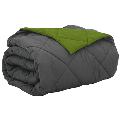vidaXL Summer Duvet Green and Anthracite 240 x 200 cm Microfiber