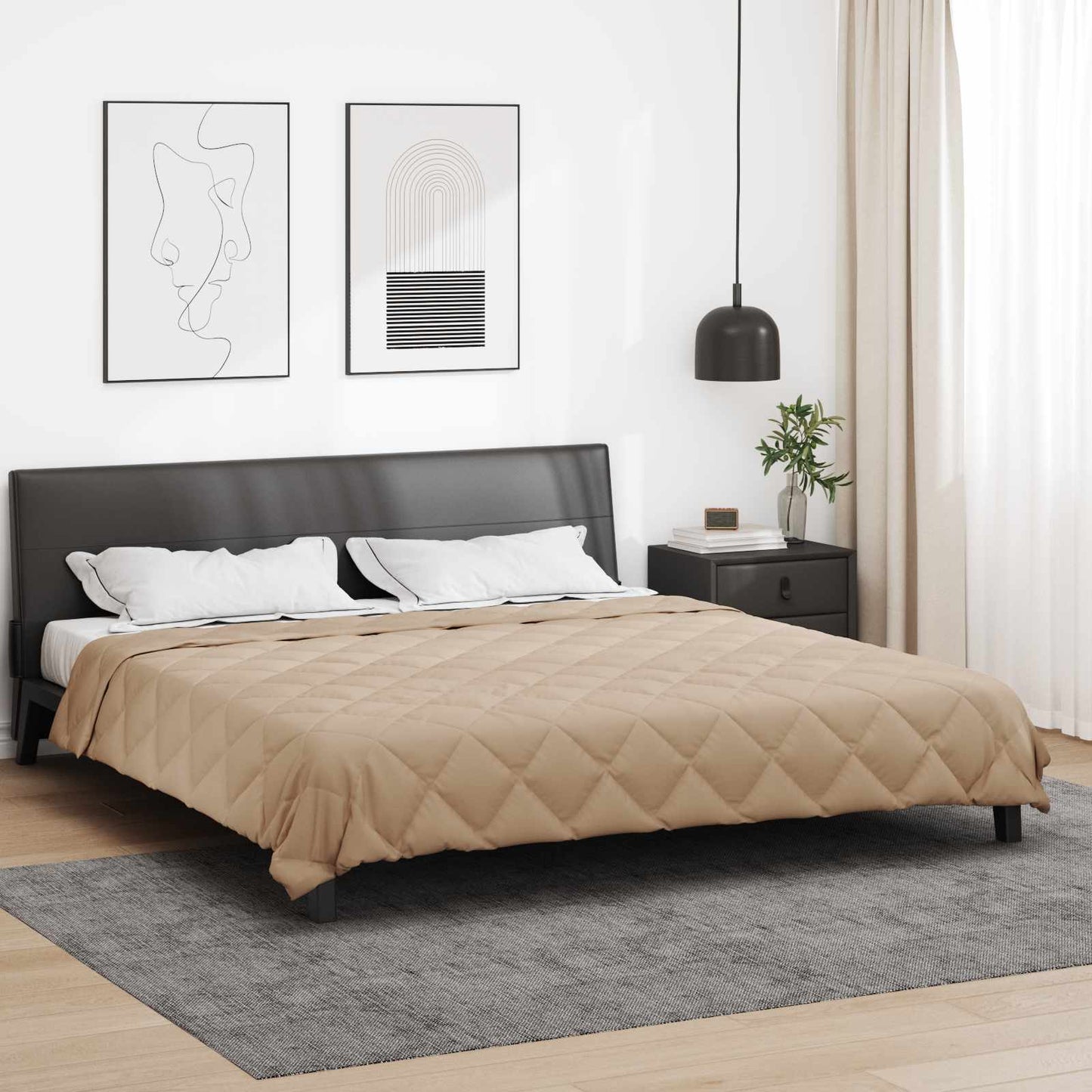 vidaXL Summer Duvet Taupe 200 x 200 cm Microfiber