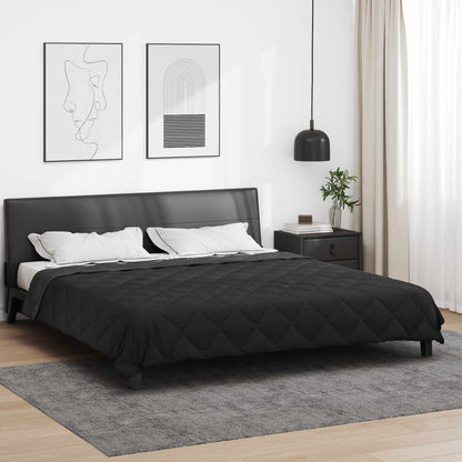 vidaXL Summer Duvet Black and Anthracite 200 x 200 cm Microfiber