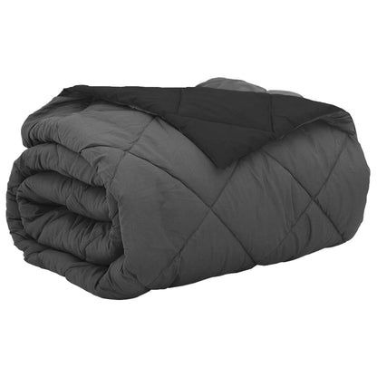 vidaXL Summer Duvet Black and Anthracite 200 x 200 cm Microfiber