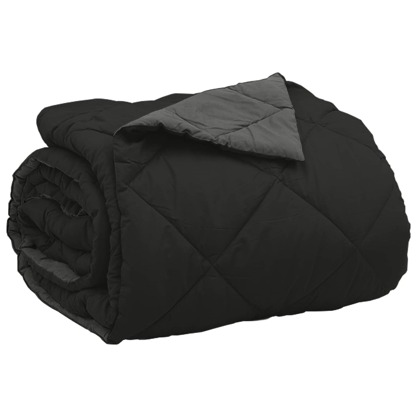 vidaXL Summer Duvet Black and Anthracite 200 x 200 cm Microfiber