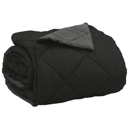 vidaXL Summer Duvet Black and Anthracite 200 x 200 cm Microfiber