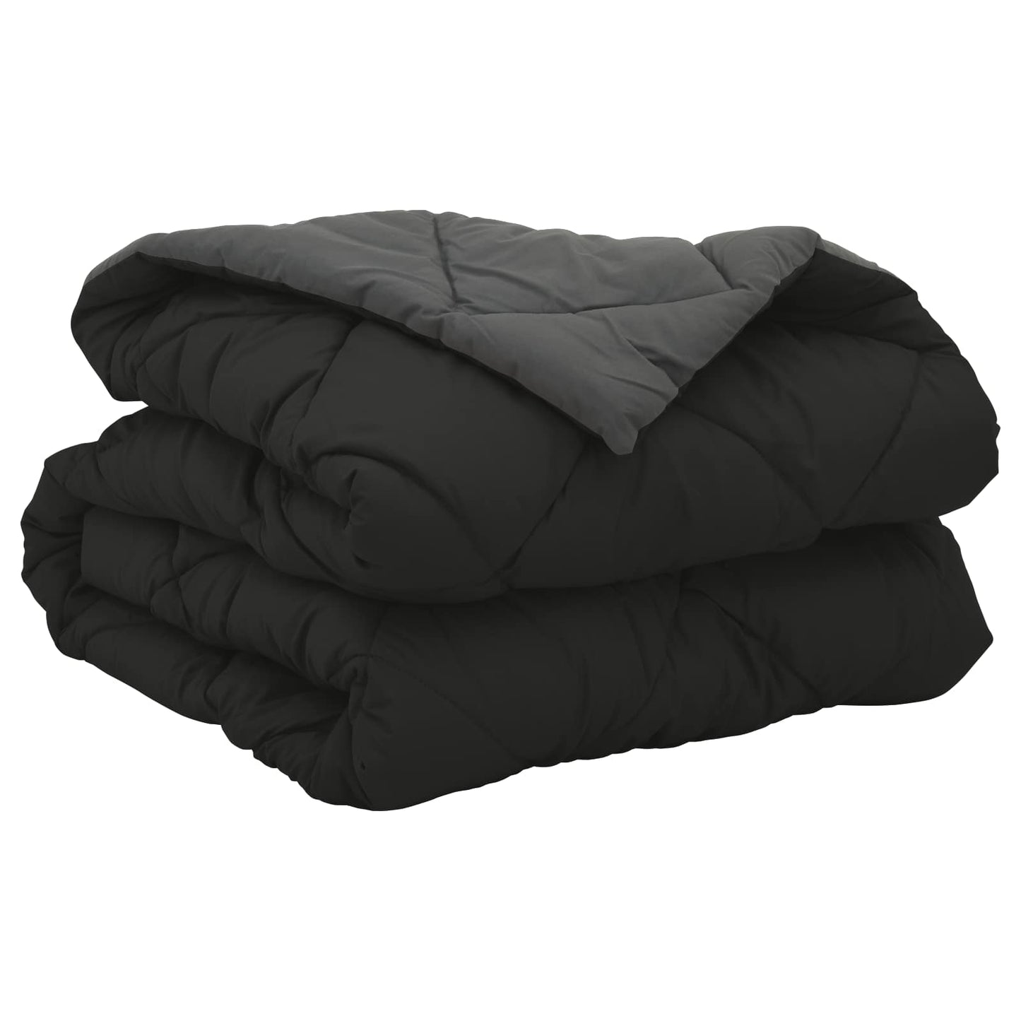 vidaXL Summer Duvet Black and Anthracite 220 x 155 cm Microfiber