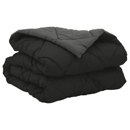 vidaXL Summer Duvet Black and Anthracite 220 x 155 cm Microfiber