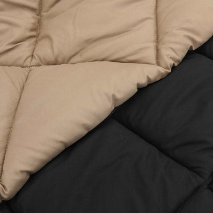 vidaXL Summer Duvet Black and Taupe 240 x 200 cm Microfiber