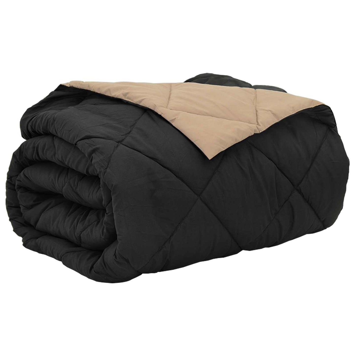 vidaXL Summer Duvet Black and Taupe 240 x 200 cm Microfiber