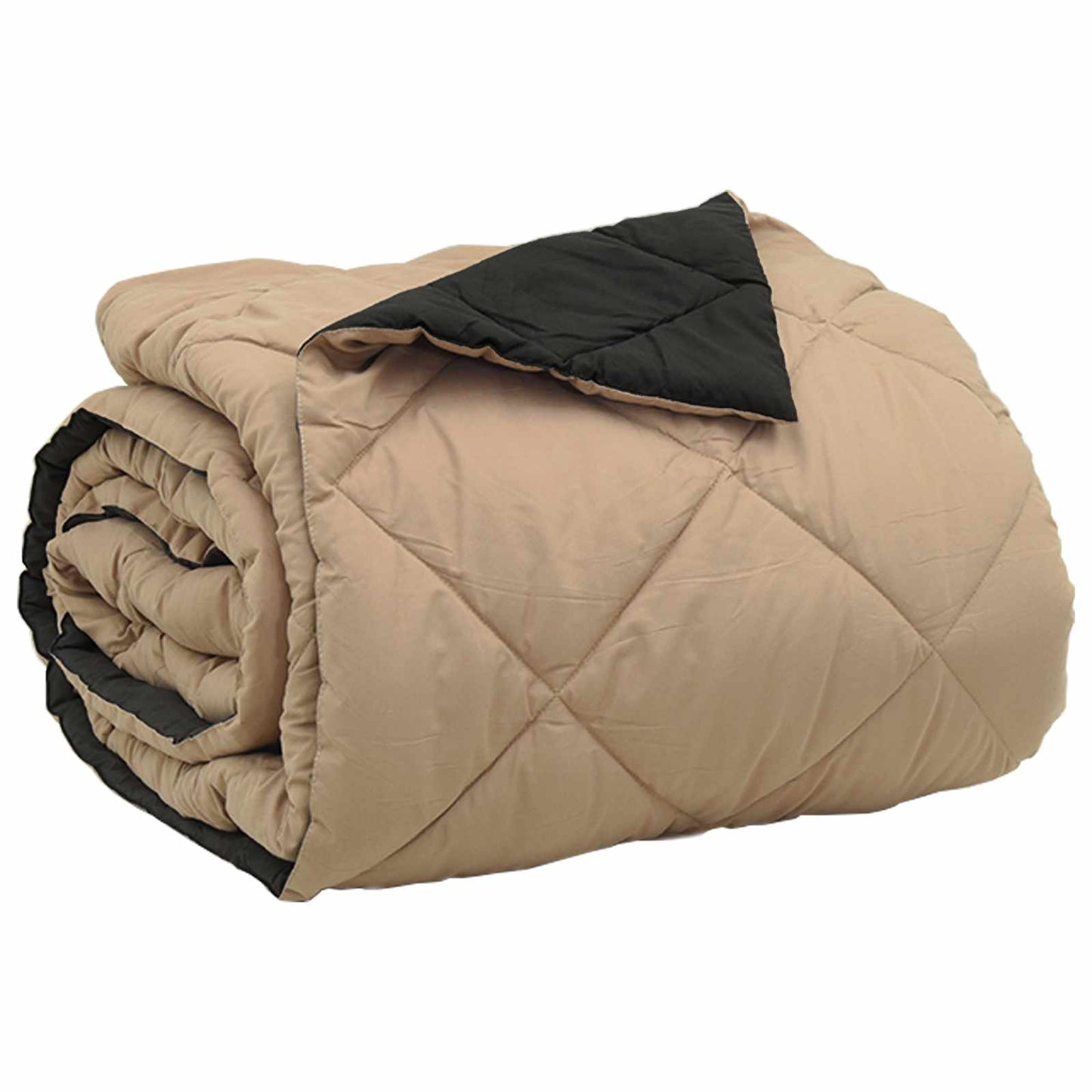 vidaXL Summer Duvet Black and Taupe 240 x 200 cm Microfiber