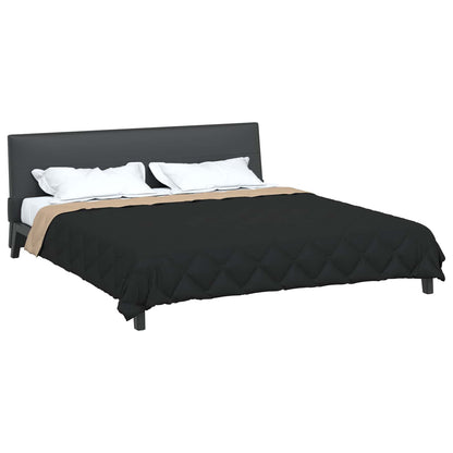 vidaXL Summer Duvet Black and Taupe 240 x 200 cm Microfiber