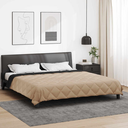 vidaXL Summer Duvet Black and Taupe 240 x 260 cm Microfiber