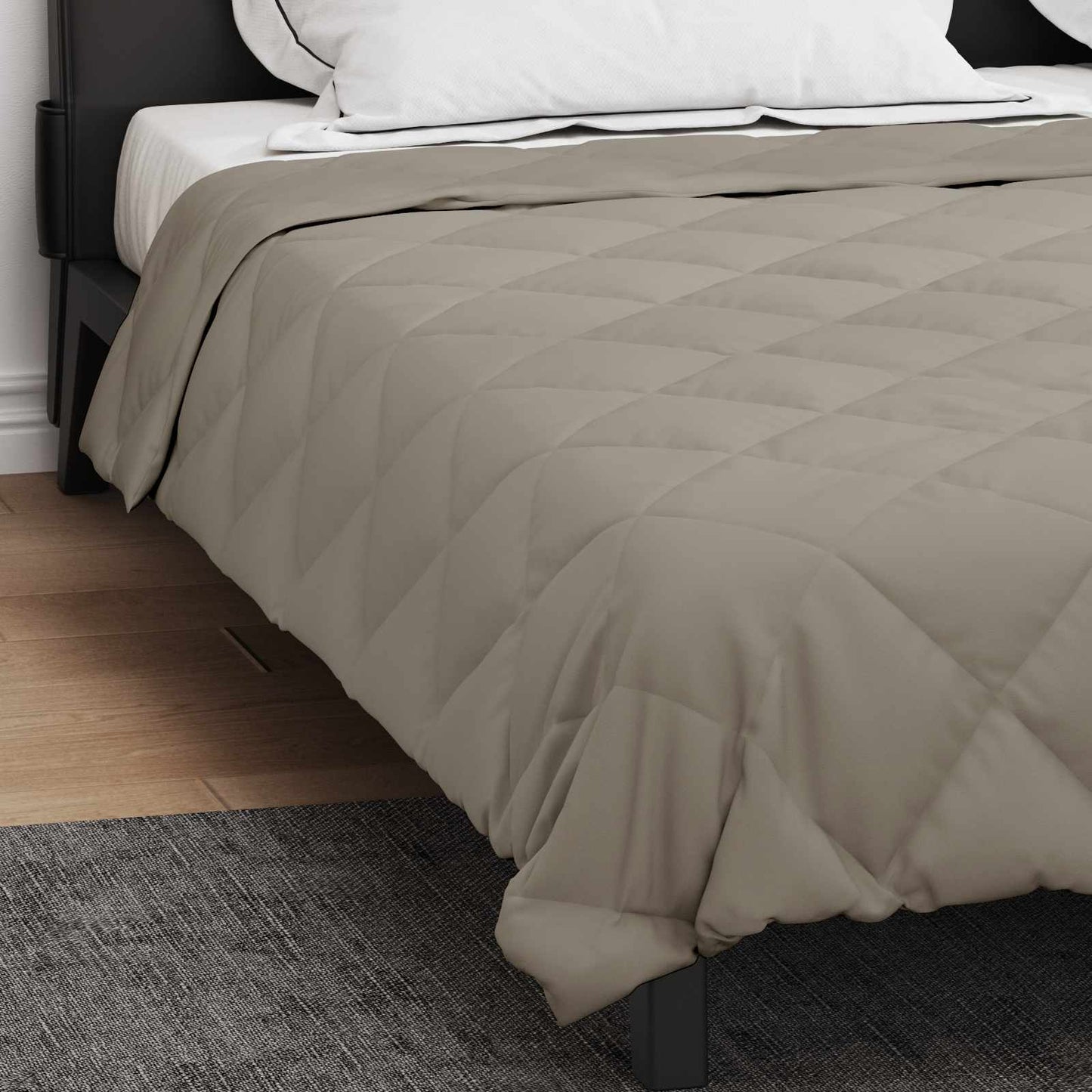 vidaXL Summer Duvet Light Grey 240 x 200 cm Microfiber