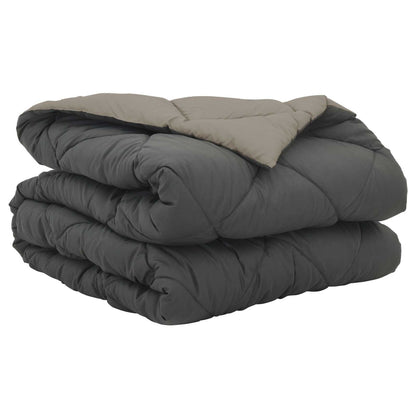 vidaXL Summer Duvet Light Grey and Anthracite 200 x 155 cm Microfiber