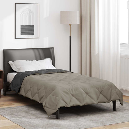 vidaXL Summer Duvet Light Grey and Anthracite 220 x 135 cm Microfiber