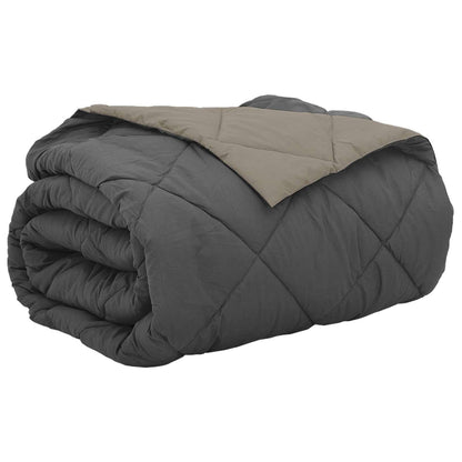 vidaXL Summer Duvet Light Grey and Anthracite 220 x 260 cm Microfiber